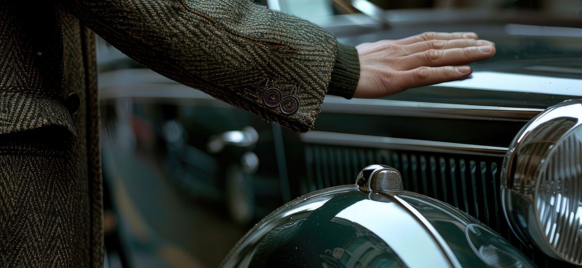 mans-hand-rests-hood-vintage-car