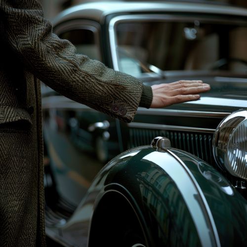 mans-hand-rests-hood-vintage-car