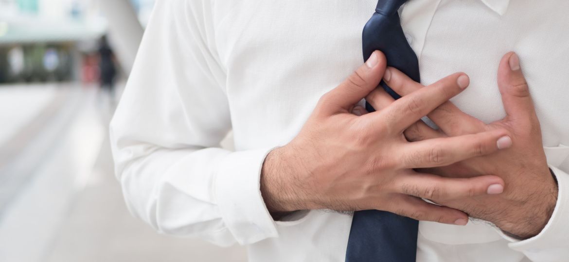 sick asian man suffering from heart attack, seisure